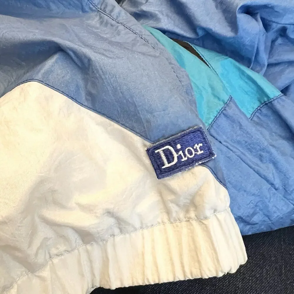 Vintage Christian Dior Monsieur Color Block Nylon Windbreaker Jacket Mens - Picture 8 of 15